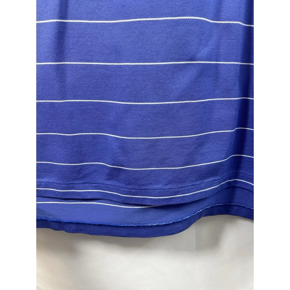 Polo Golf Ralph Lauren XXL Pima Cotton LS Shirt Hermitage C.G. Logo Blue Stipped